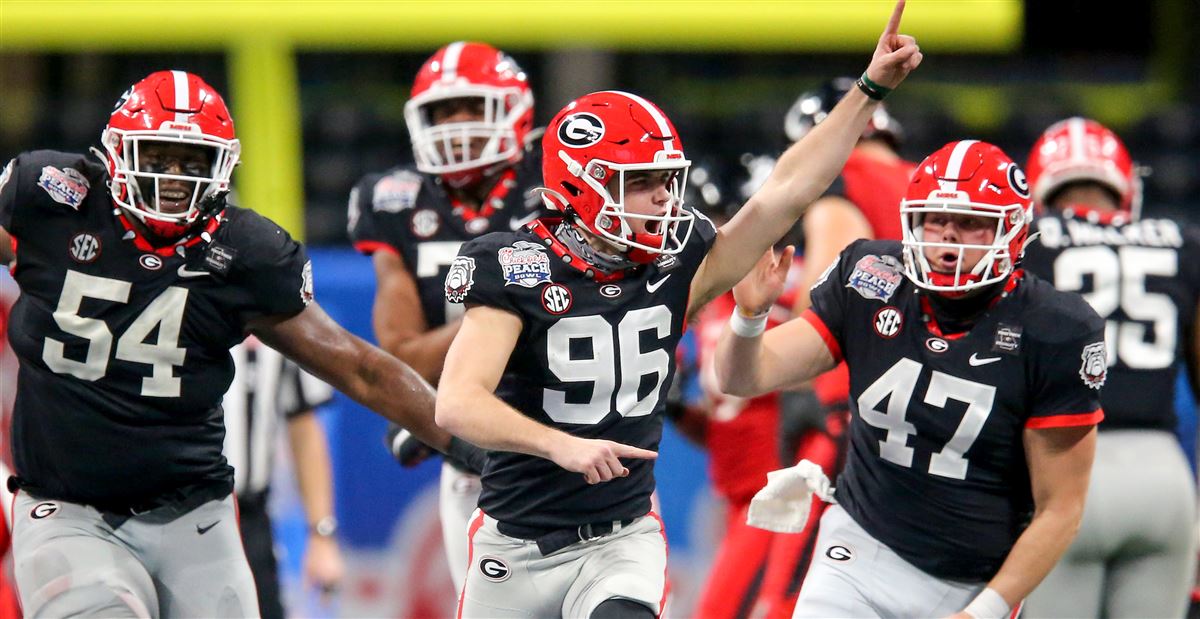 Georgia Bulldogs Jersey #96 Jack Podlesny Red College Football Game