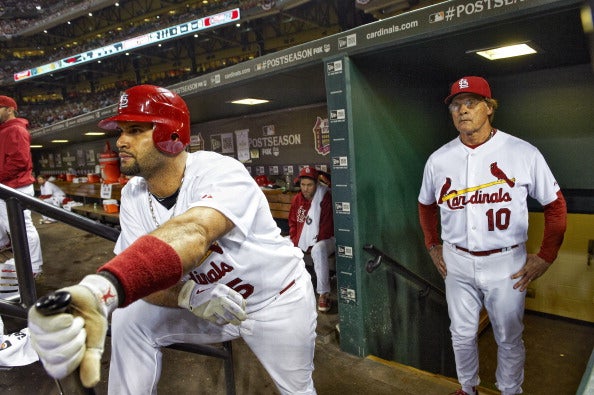 White Sox manager Tony La Russa charges to the support of Jose Abreu, who  was beaned; benches clear 