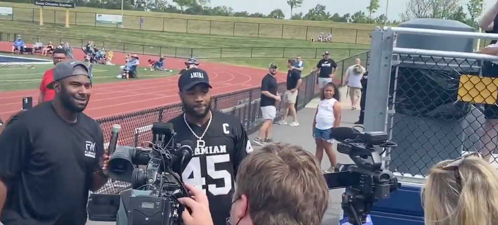 Miles Sanders youth football camp in Harrisburg 