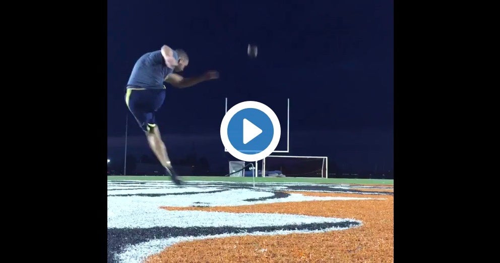 Watch Michigan kicker launches two bombs