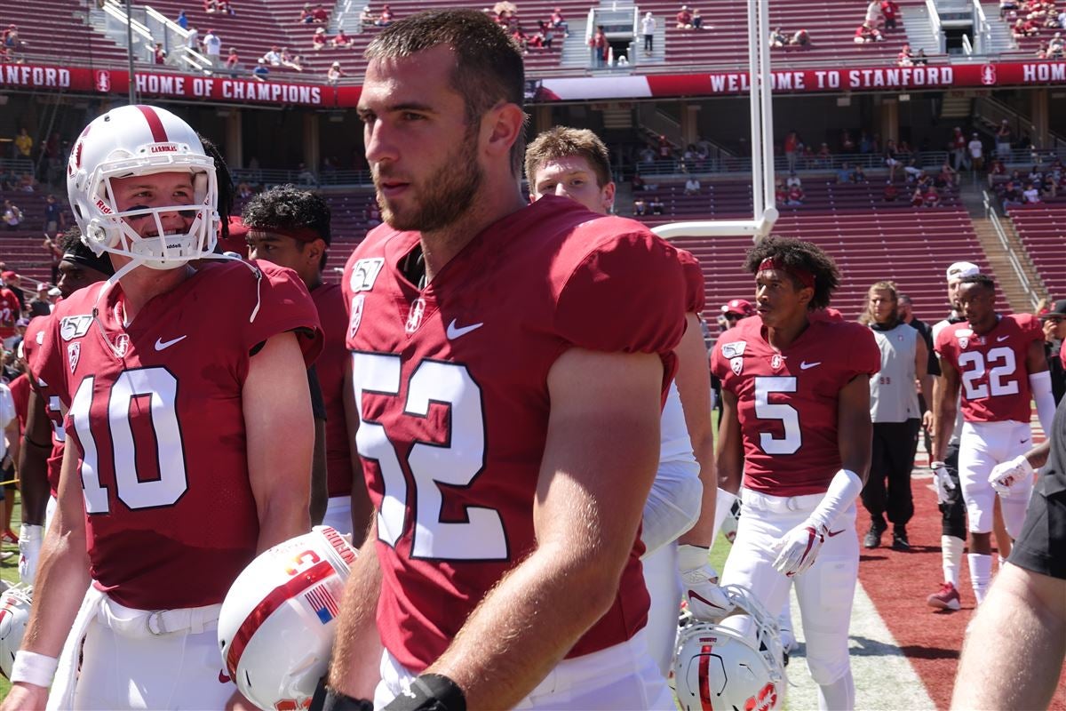 Stanford linebacker Casey Toohill (52) stands on the field during