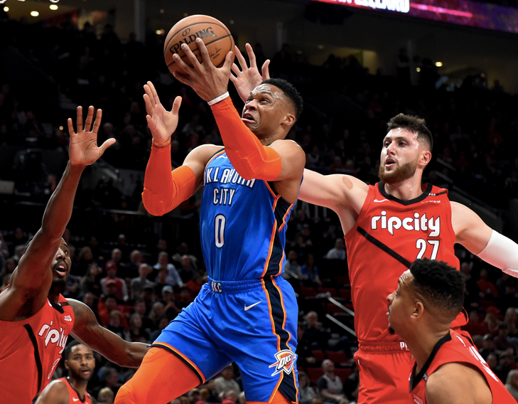 Resultado de imagen de thunder 111-109 blazers