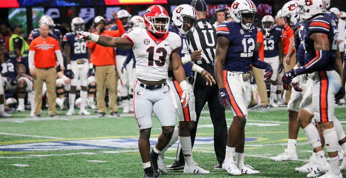 Georgia running back Elijah Holyfield finishes a football drill during  Georgia Pro Day, Wednesday, March 20, 2019, in Athens, Ga. (AP Photo/John  Amis Stock Photo - Alamy