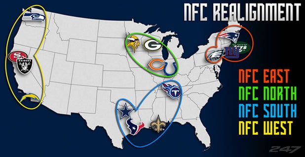 NFL DIVISIONS  Nfc east, Nfl divisions, Nfc west