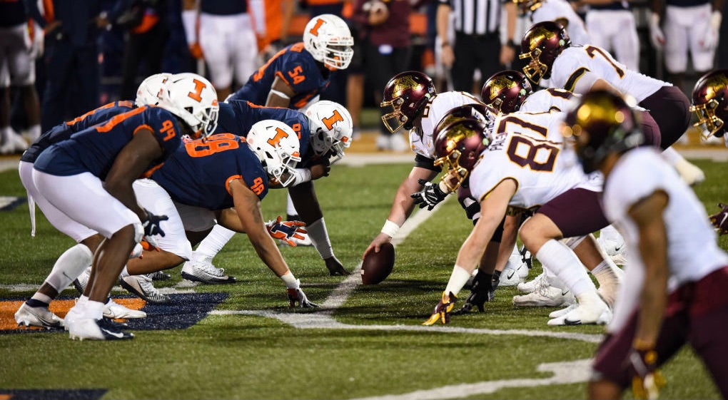 Football vs Bowling Green Sept 25 - Image 52: Esezi Otomewo, celebration -  University of Minnesota