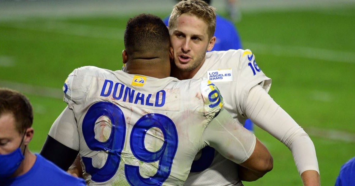 Rams DT Aaron Donald on Jared Goff's return to Los Angeles: 'I'm going to be coming after him'