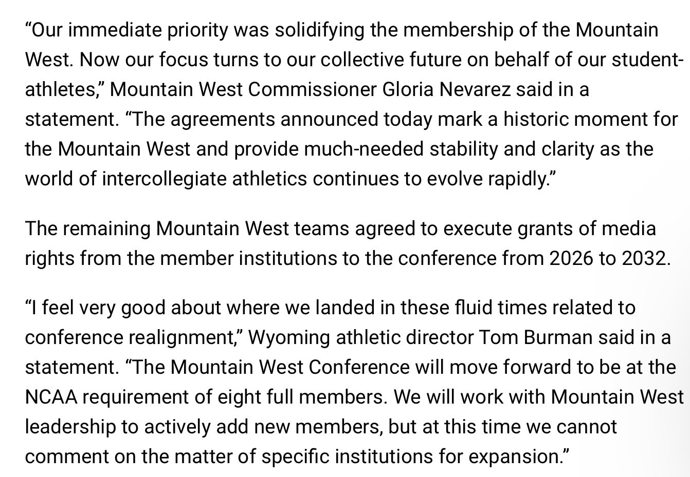 MWC Executes GOR Agreement through 2032