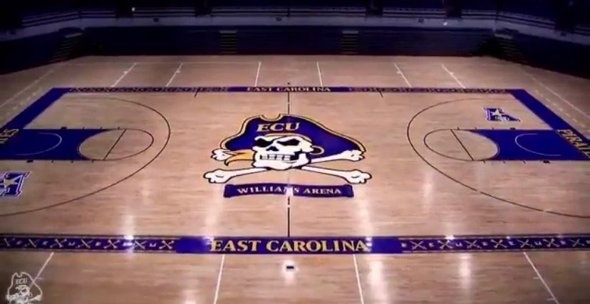 Minges Coliseum ECU reveals new Minges Coliseum court design
