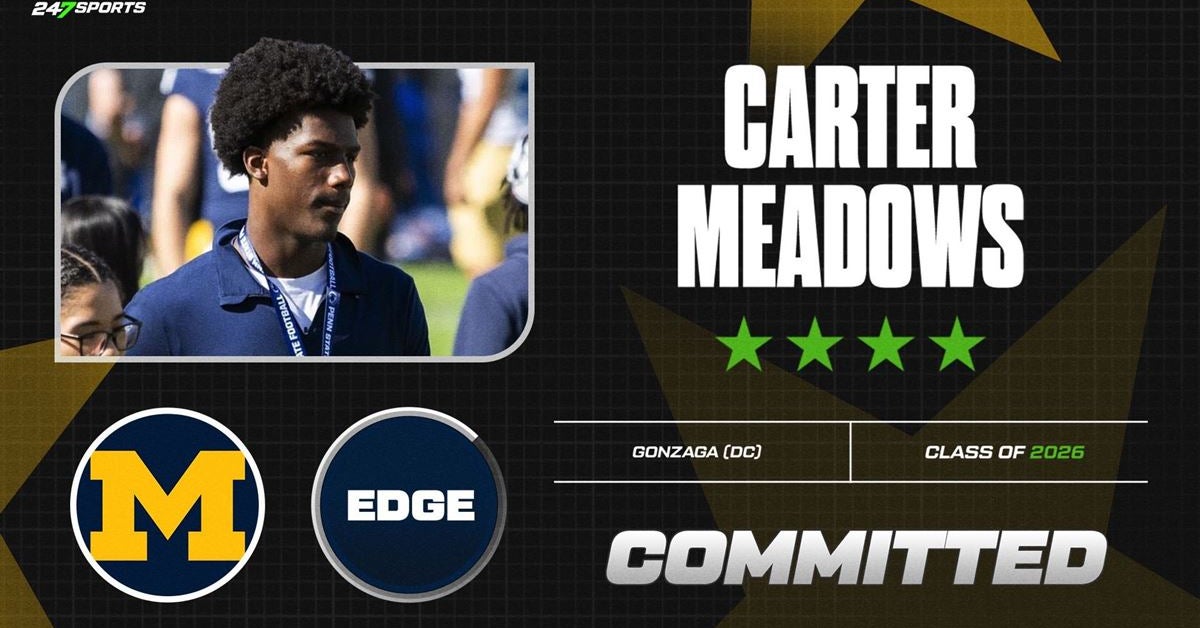Blue-chip edge rusher Carter Meadows commits to Michigan as hot streak ...