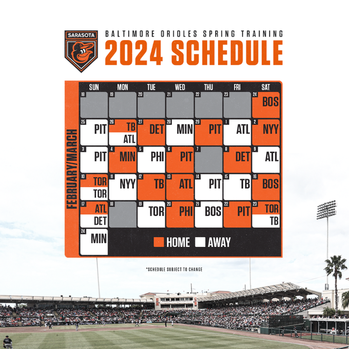 Orioles open 2024 schedule on March 28th against Angels 
