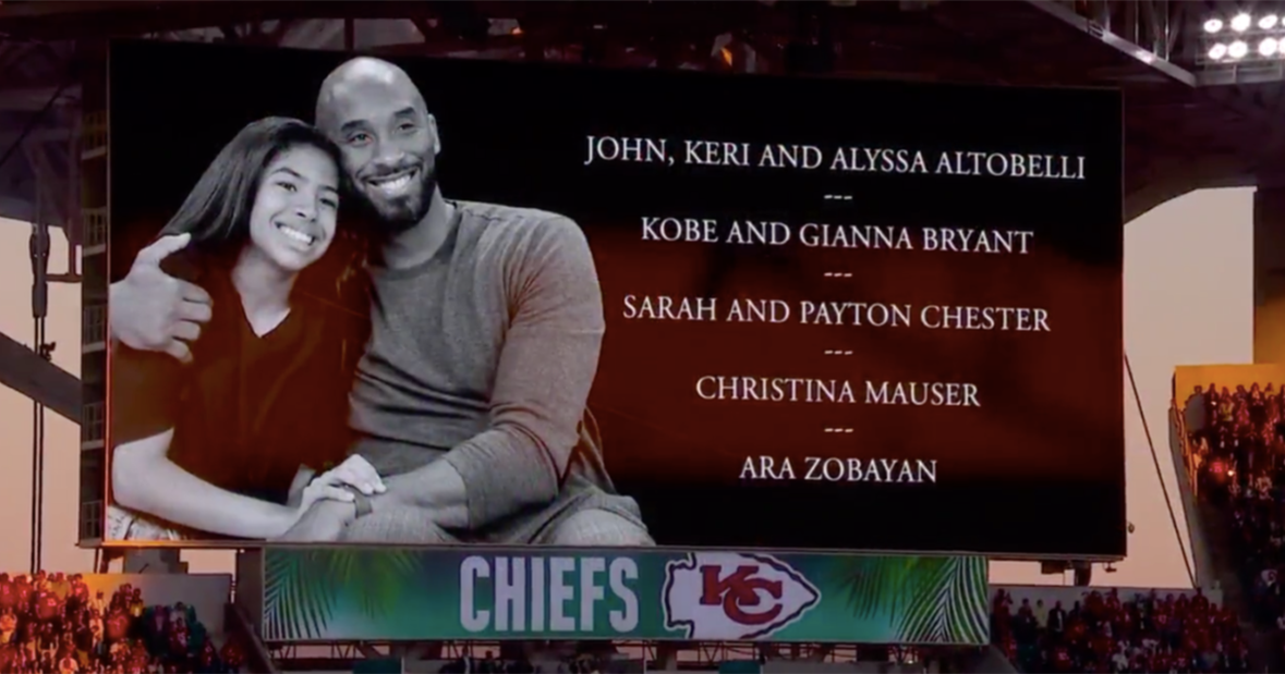 Kobe Bryant honored on field at Super Bowl 54 in Miami