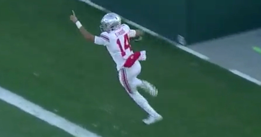 WATCH: OSU QB CJ Stroud scores first career TD on big play