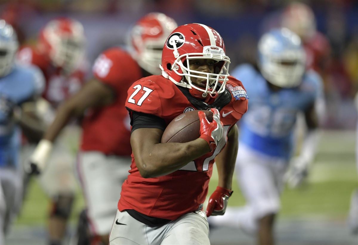 Georgia Bulldawgs #27 Nick Chubb  Georgia bulldogs football, Dawgs  football, Bulldogs football