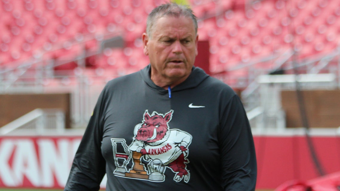 Arkansas Football Coach Sam Pittman Discusses Razorbacks' Heightened ...