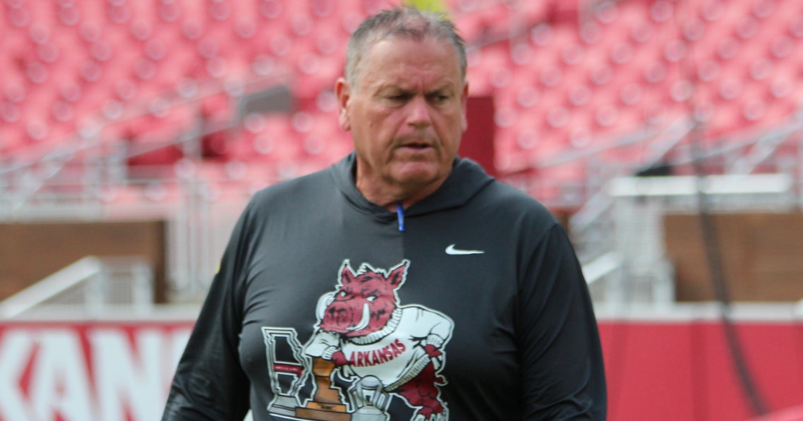 Arkansas Football Coach Sam Pittman Discusses Razorbacks Heightened