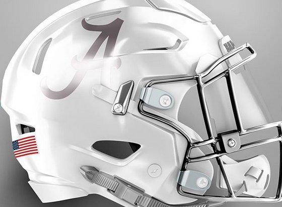 alabama white football helmets