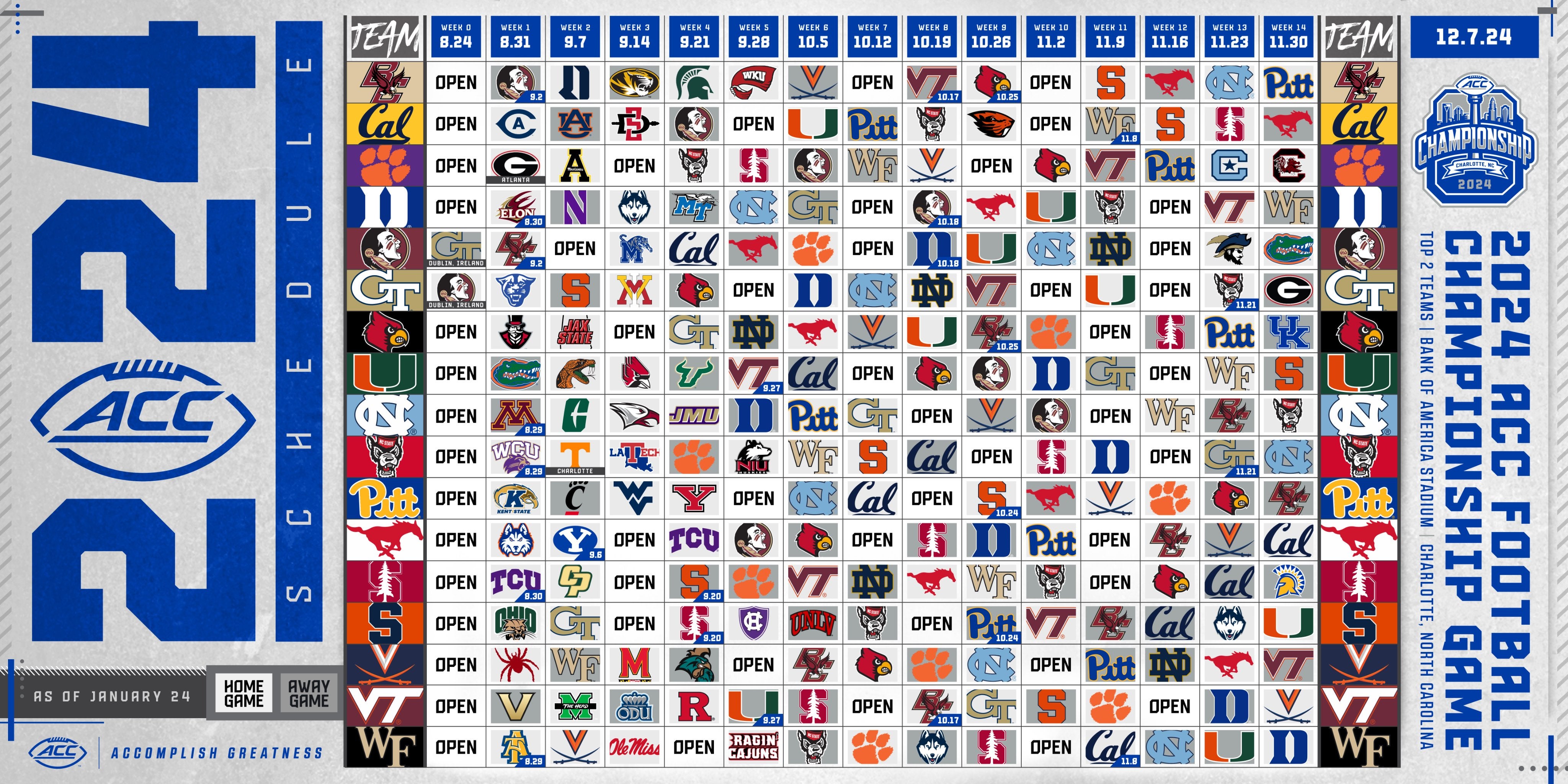 The ACC unveils Virginia football's 2024 schedule