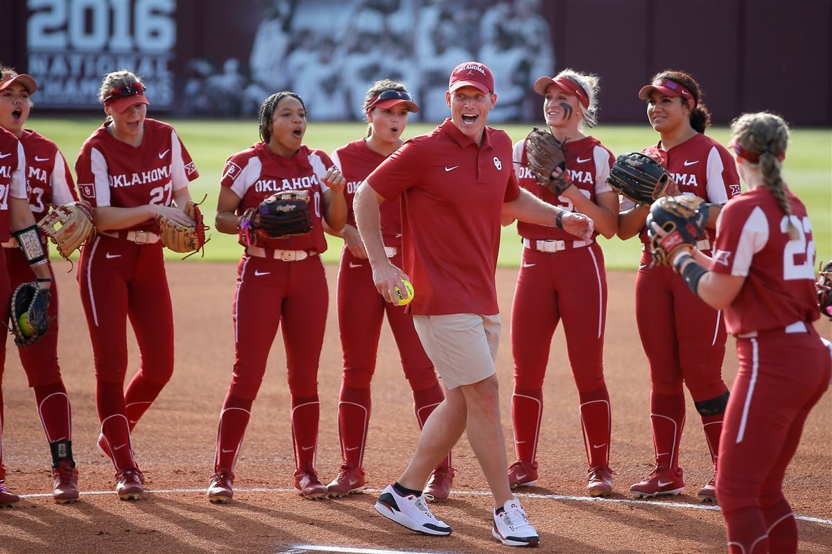 Women's College World Series 2022 Oklahoma football coach Brent