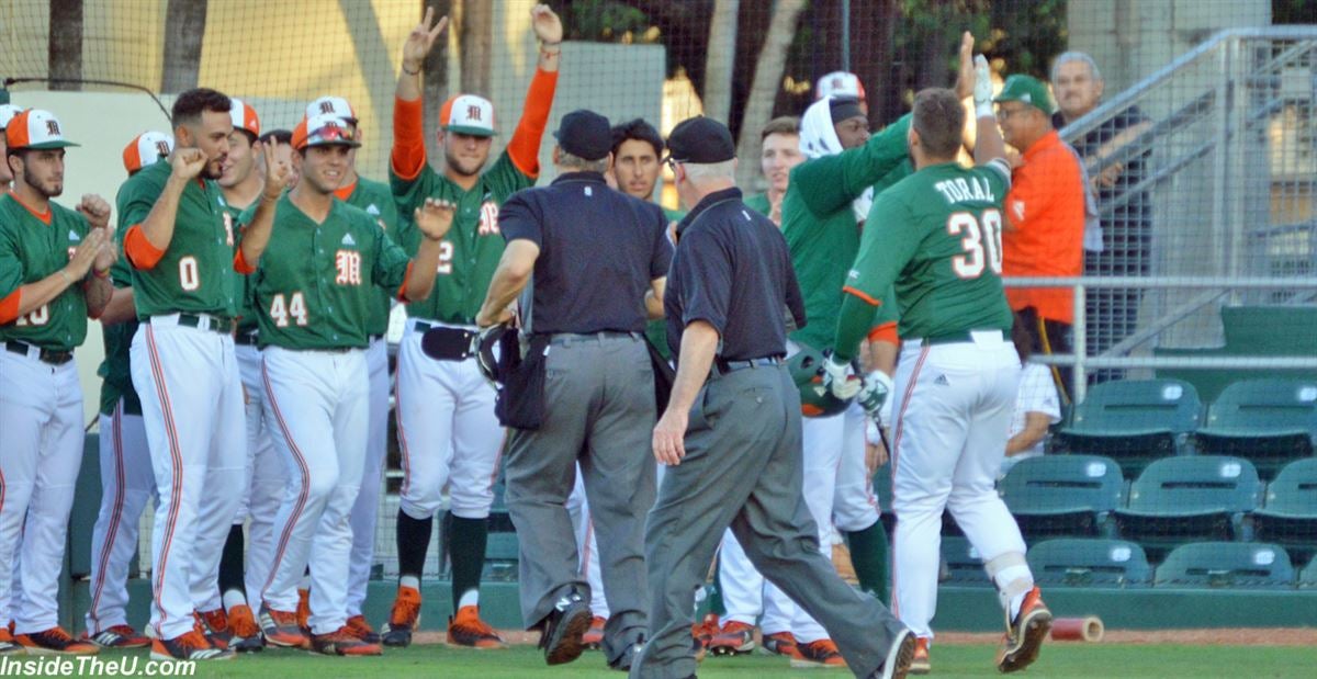 Miami Hurricanes Team-Issued adidas #0 Orange Baseball Jersey