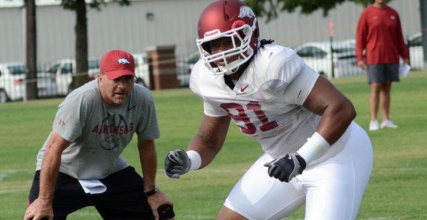 Arkansas' Darius Philon, 'jacked to get out there,' performs well