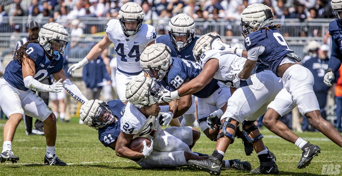 Penn State freshmen in uniform at football picture day; Scenes from the  event 