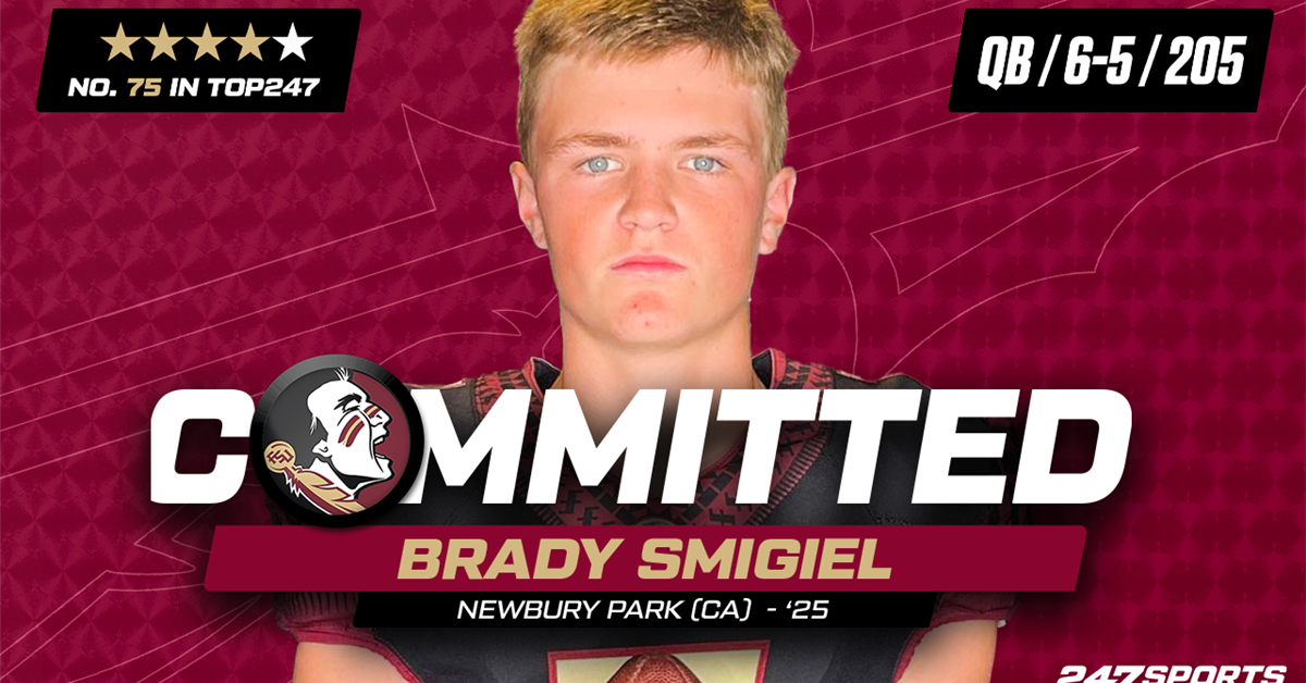 Elite 2026 QB Brady Smigiel commits to Florida State