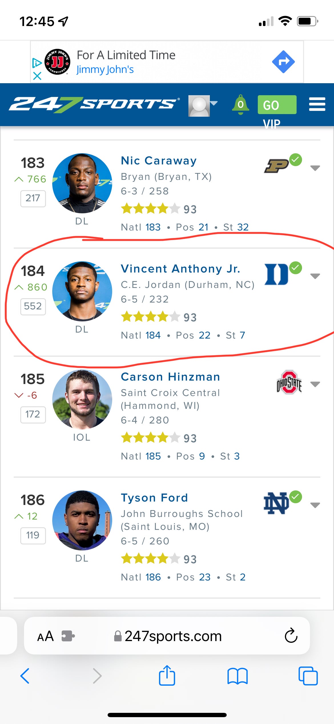 247 Final Rankings