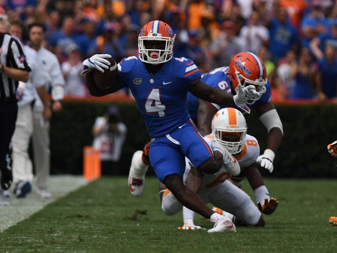 Men's Nike 4 Kadarius Toney Limited Blue Florida Gators Alumni Jersey