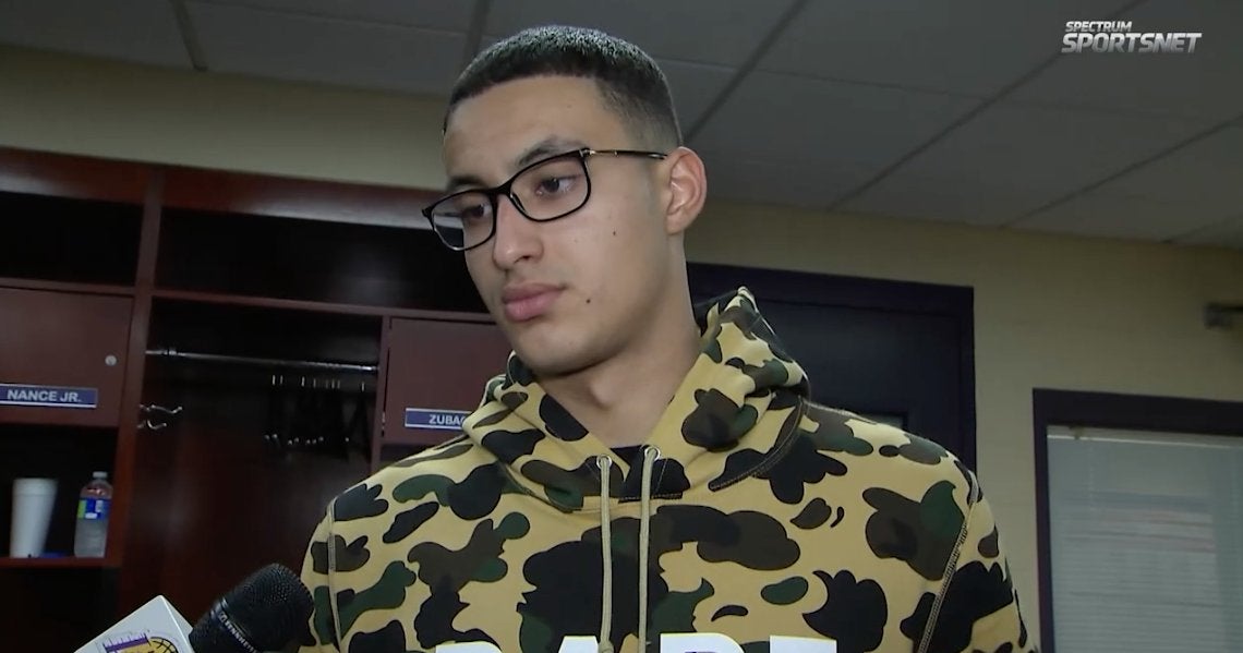 WATCH: Kyle Kuzma discusses his first career double-double