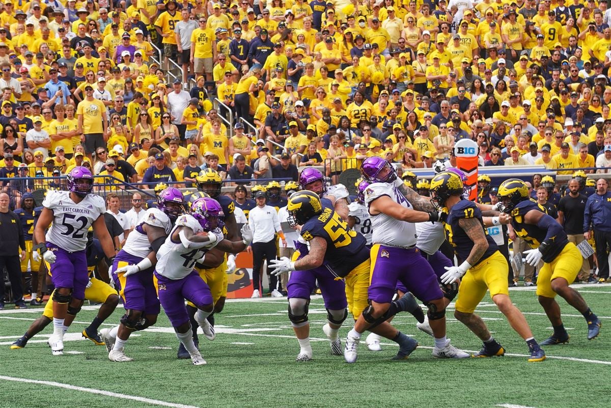 Pirates Drop Opener At No. 2 Michigan, 30-3 - East Carolina University  Athletics