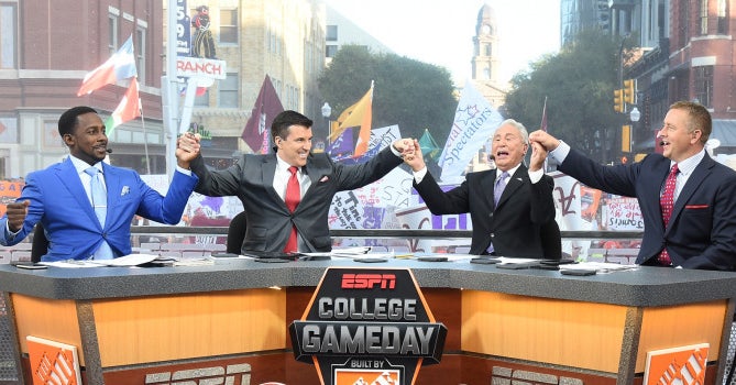 The ESPN College GameDay team predicts Kansas vs. Illinois