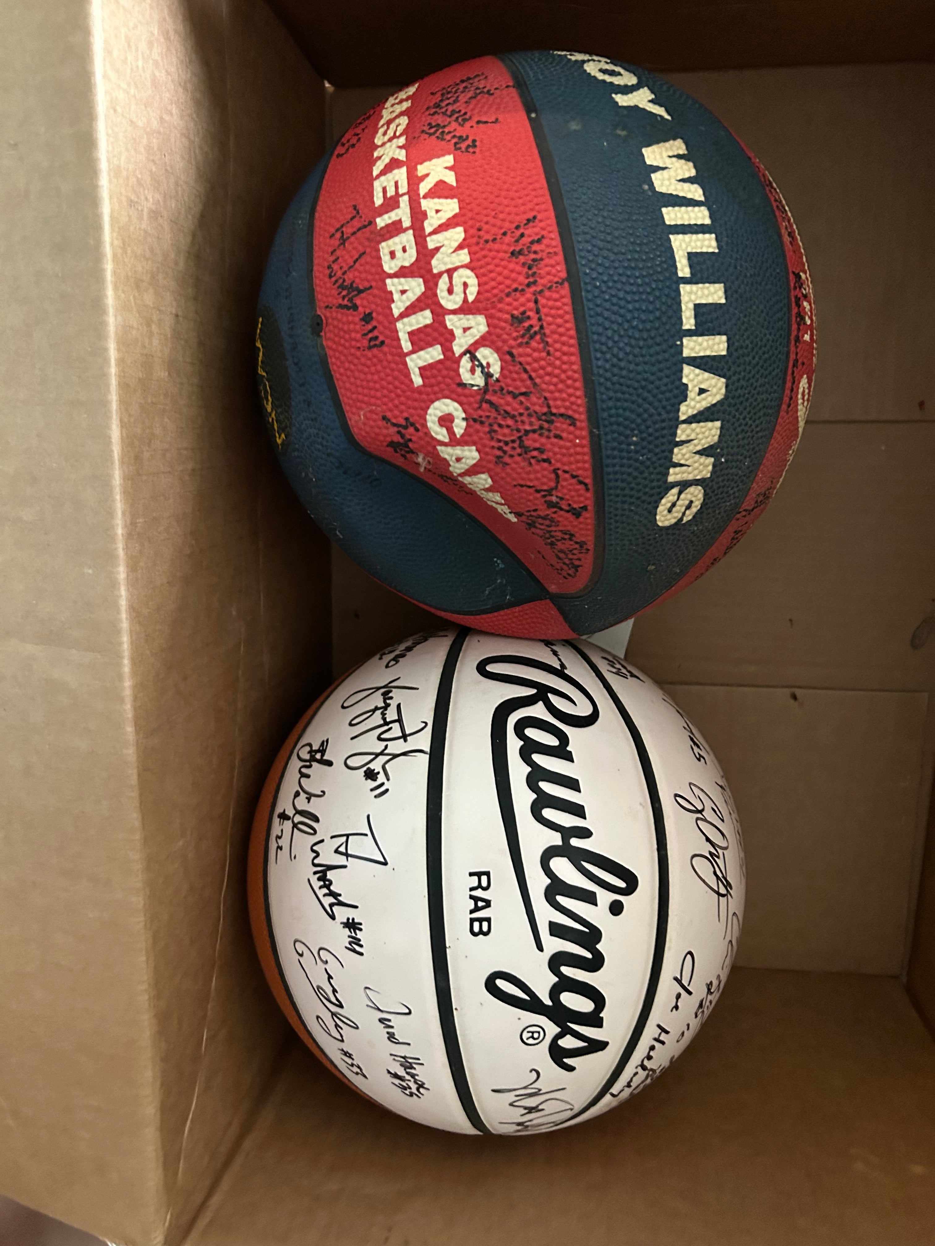 Old autographed basketballs