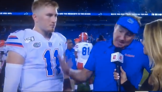 Dan Mullen fired up over Kyle Trask in post game interview