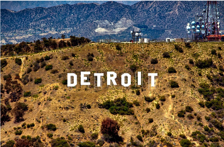 The new DETROIT sign