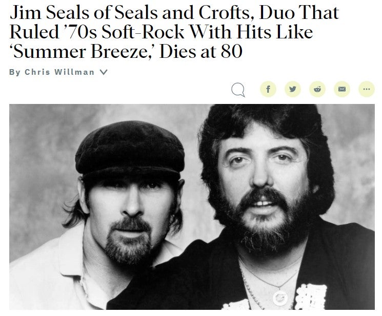 OT - Jim Seals Of Seals and Crofts Dies at 80