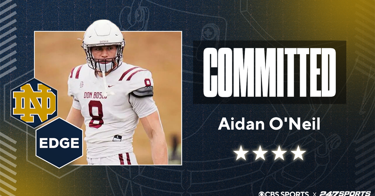 Top247 EDGE Aidan O'Neil commits to Notre Dame on CBS Sports College Football YouTube channel