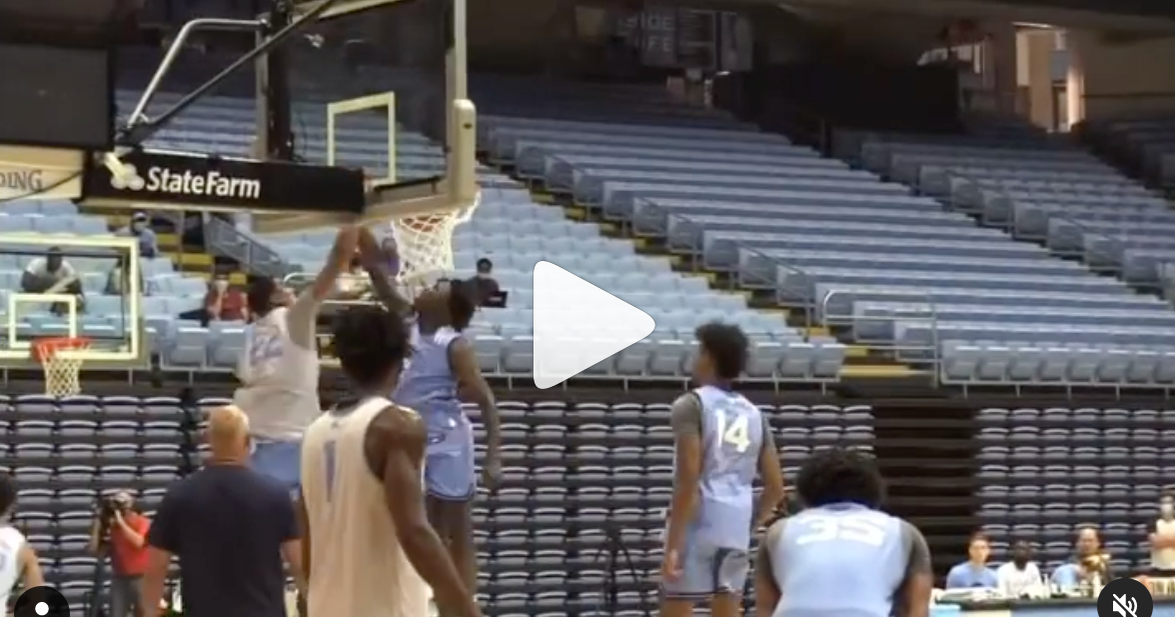 UNC's Justin McKoy Dunks Over D'Marco Dunn in Practice