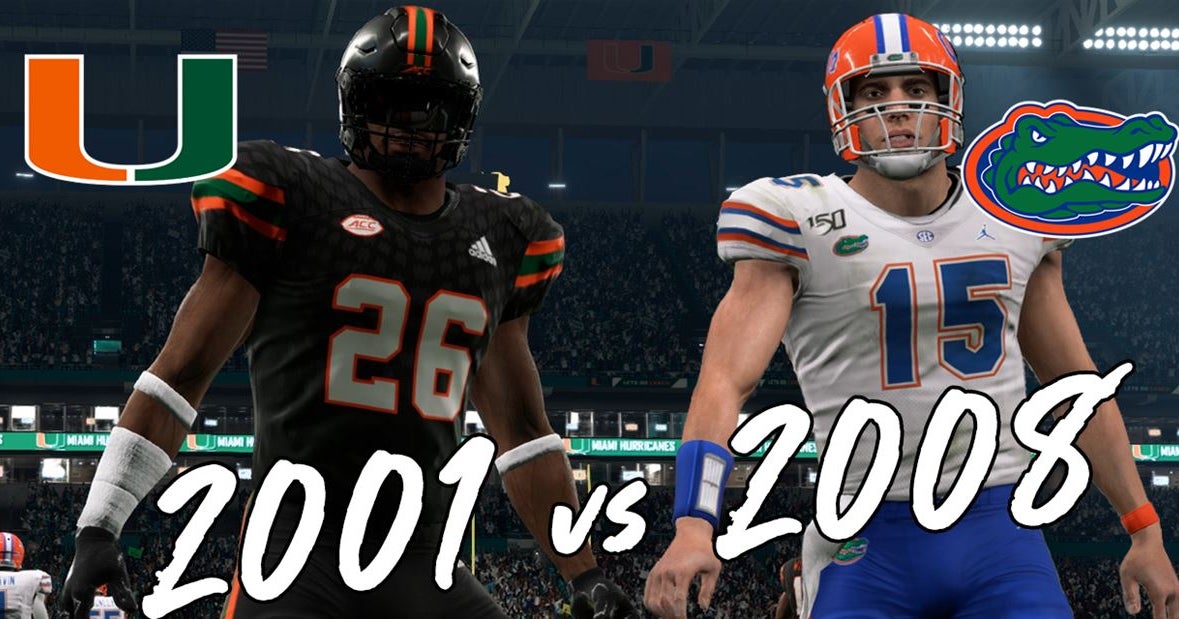 Video 2001 Miami Hurricanes Vs 2008 Florida Gators Simulation