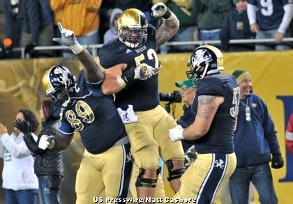 Former Notre Dame offensive lineman and DraftKings analyst Mike Golic Jr.  keeps alive a family tradition of football and broadcasting