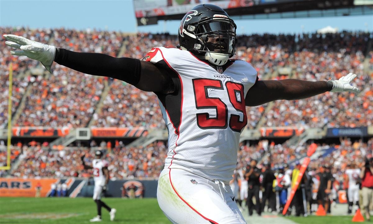 Atlanta Falcons #59 De'Vondre Campbell White Game Jersey