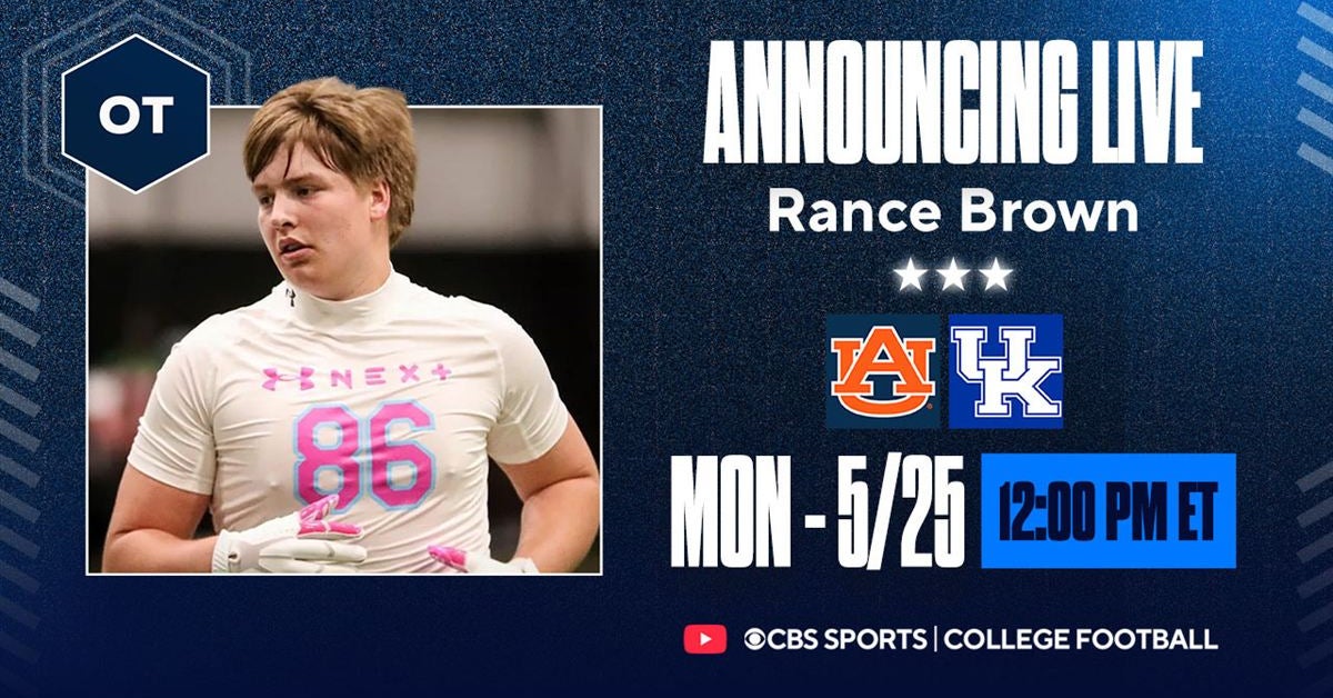 Three-star OL Rance Brown choosing between 2 SEC schools this Monday on CBS Sports