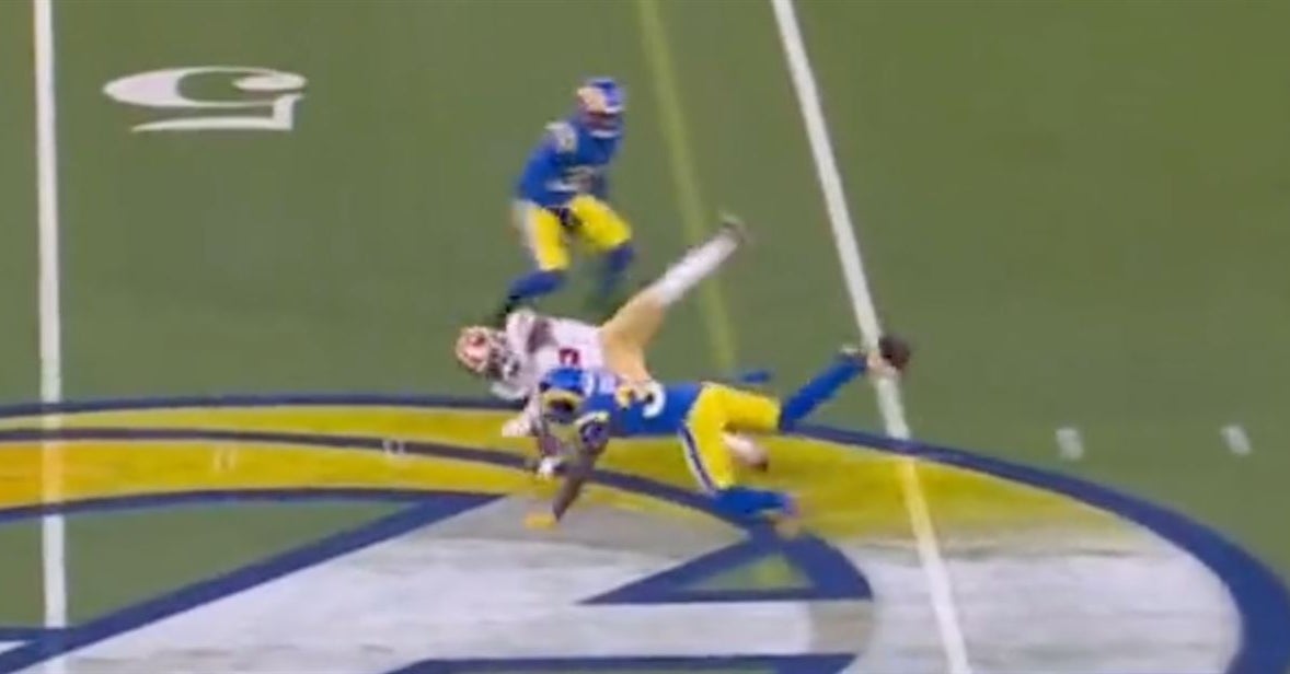 Rams safety Nick Scott lays thunderous hit on 49ers WR Deebo Samuel