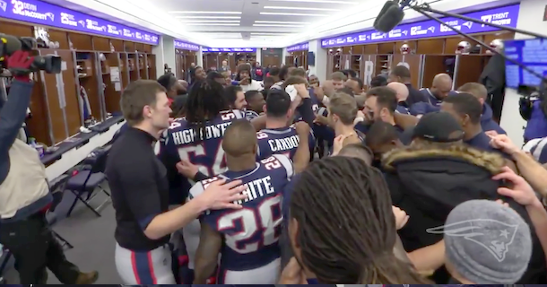Patriots Locker Room Celebration After Divisional Round Win