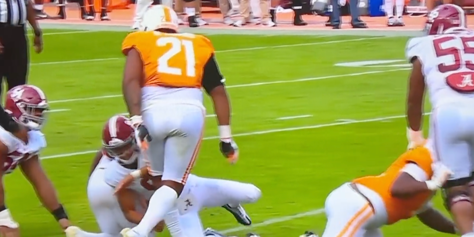 Josh Heupel on Bryce Young fumble TD in Tennessee football vs. Alabama