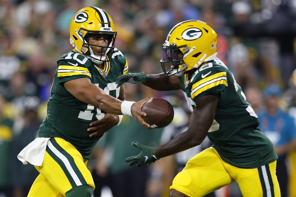 Green Bay Packers' Tyler Goodson during an NFL preseason football