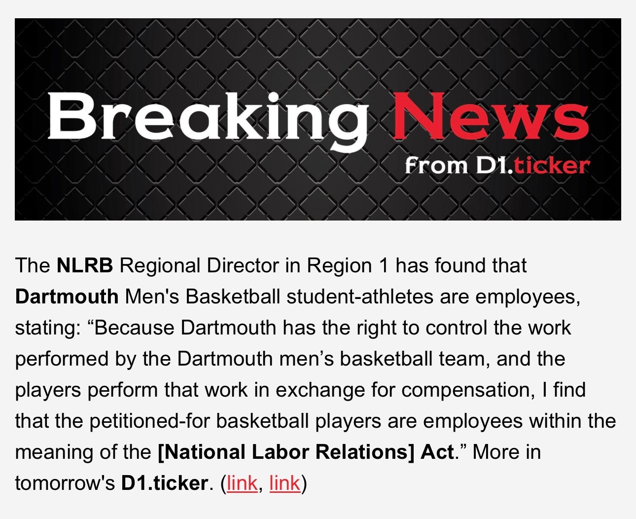 NLRB Dartmouth decision