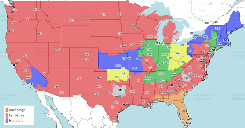 Bengals-Browns Week 16 Coverage Map