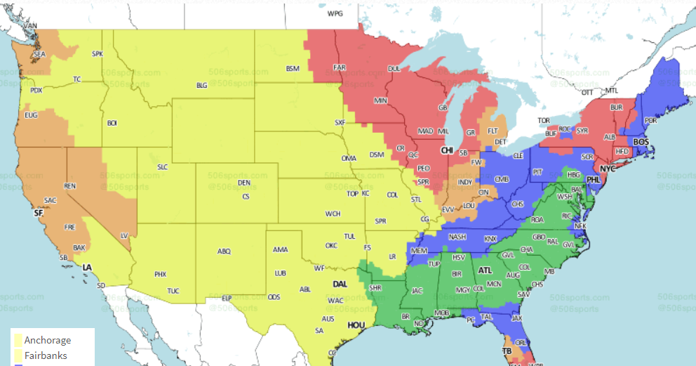 Nfl Coverage Map Week 8 Browns At Steelers: Week 8 Coverage Map