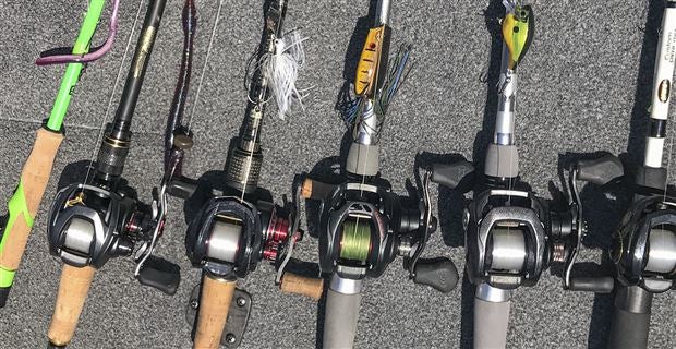 6 Rod and Reel Bass Fishing System
