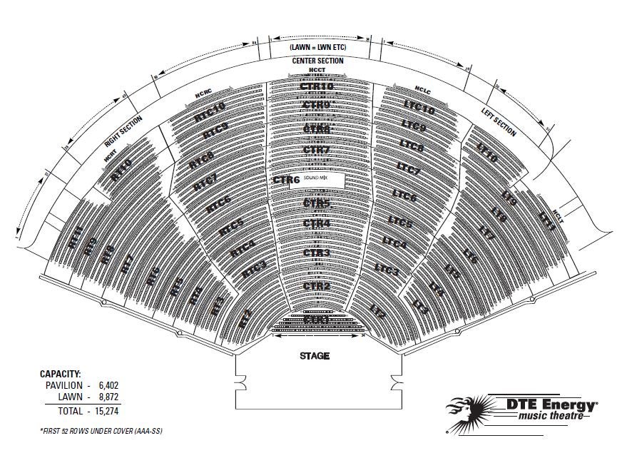 Row Dte Seating Chart With Seat Numbers